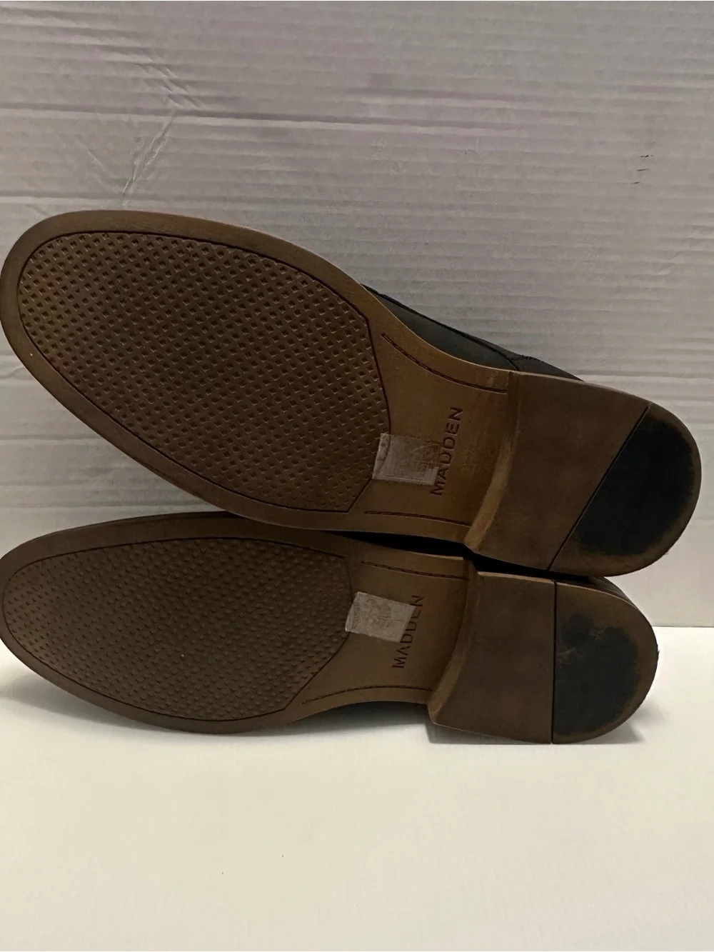 Steve Madden Black Derby Shoes with Brown Welt
